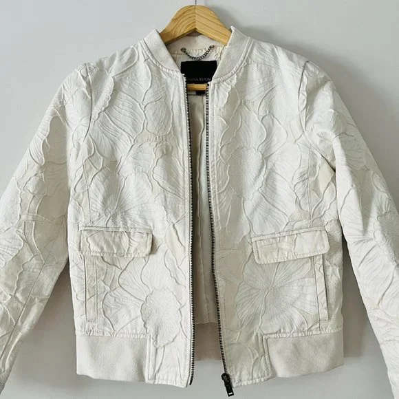 Banana Republic Cream Floral Bomber Jacket - Picture 2 of 7